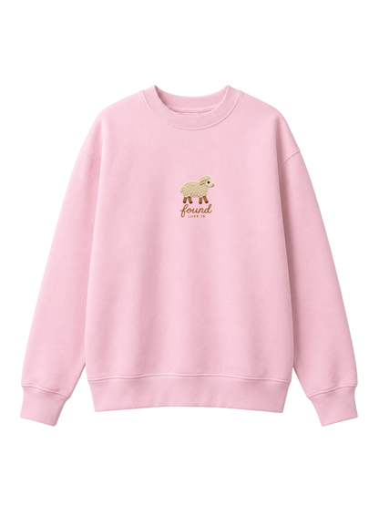 Chaoticmom Bible Verse Luke 15 Found Cute Lamb Minimalist Chest Sweatshirt