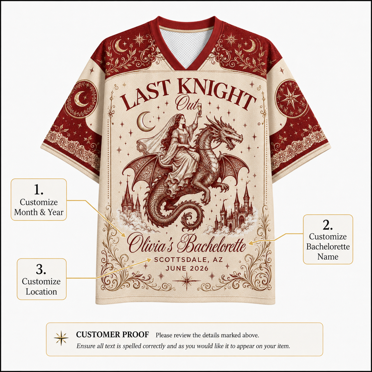 Chaotic Mom Last Knight Out Medieval Bachelorette Mesh Jersey