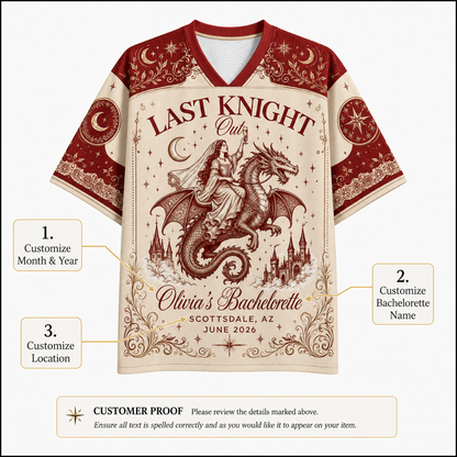 Chaotic Mom Last Knight Out Medieval Bachelorette Mesh Jersey