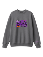 Chaotic Mom Custom Embroided Cute Spooky Mama Glitters Pumpkin Bat Sweatshirt