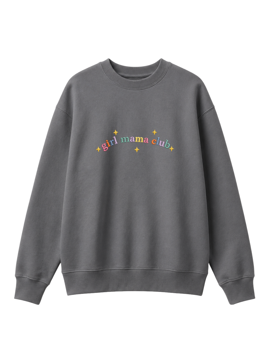 Chaotic Mom Custom Embroided Boy Mama Club Pastel Rainbow Sweatshirt