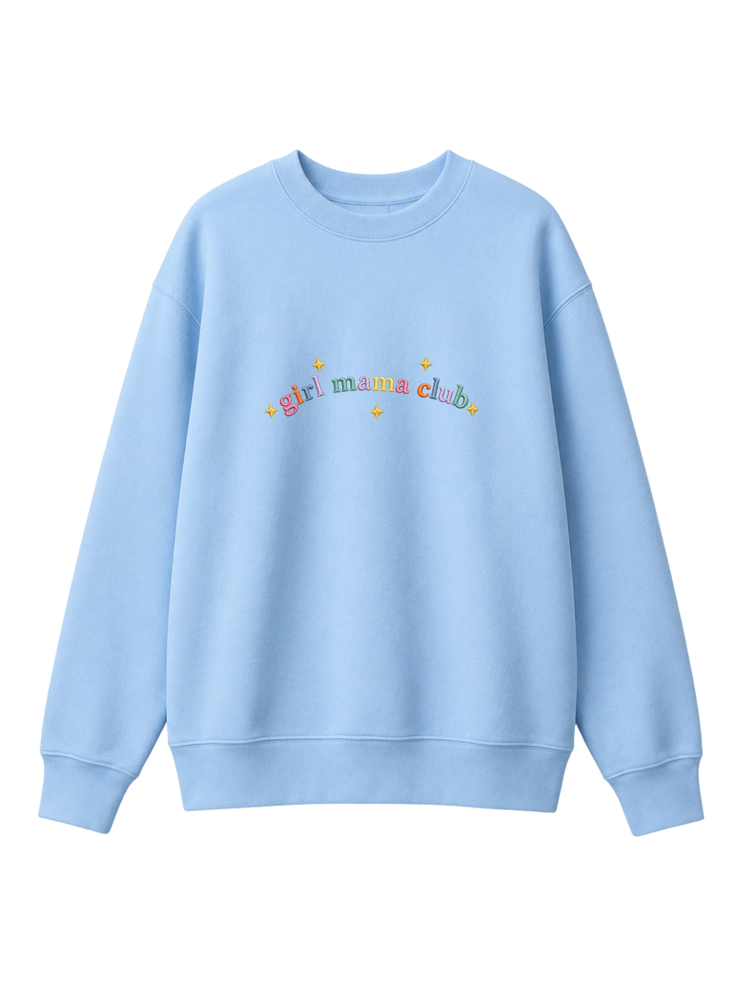 Chaotic Mom Custom Embroided Boy Mama Club Pastel Rainbow Sweatshirt