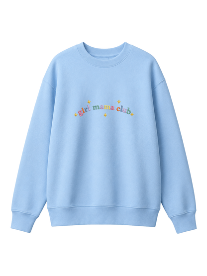 Chaotic Mom Custom Embroided Boy Mama Club Pastel Rainbow Sweatshirt