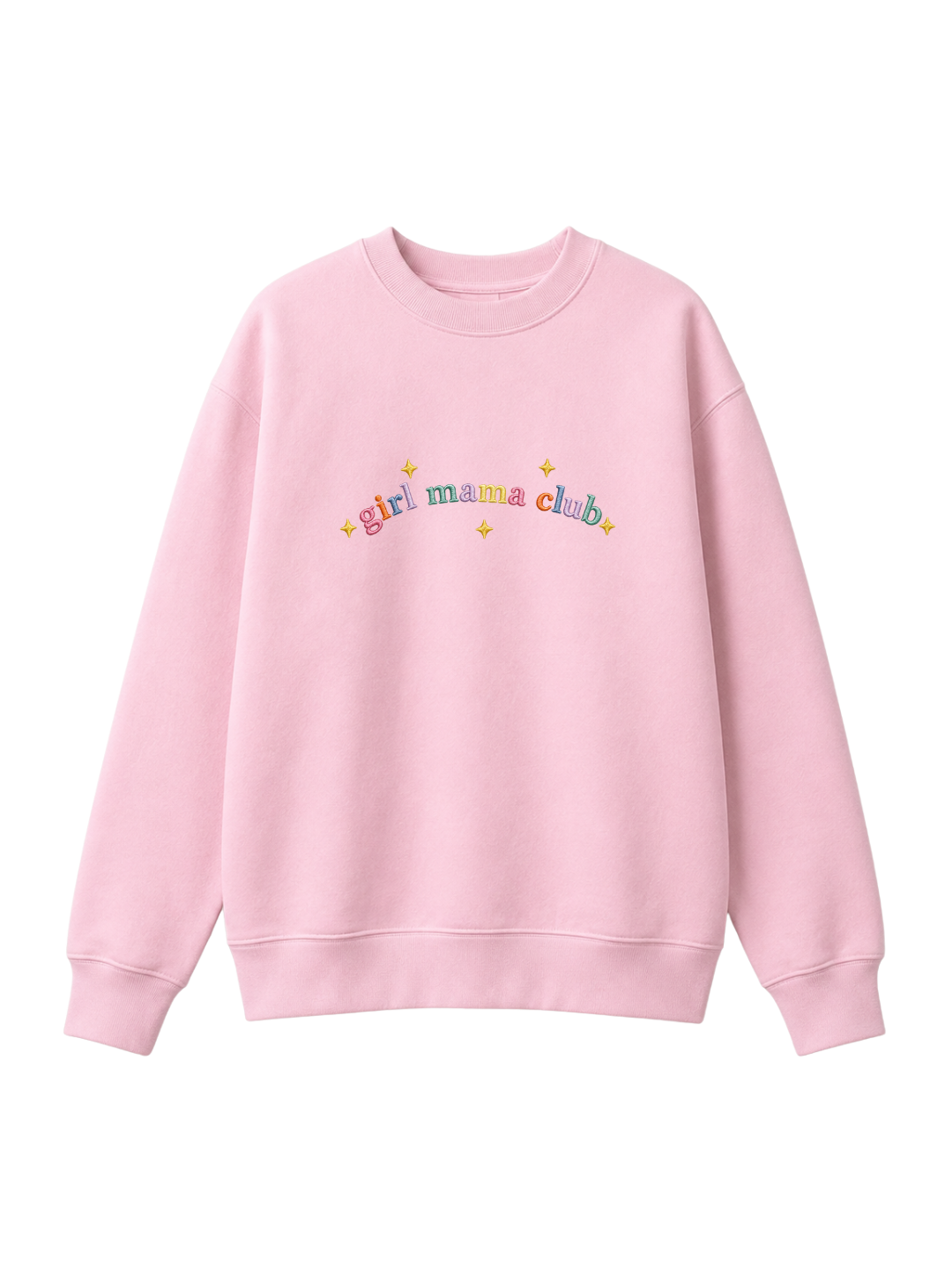 Chaotic Mom Custom Embroided Boy Mama Club Pastel Rainbow Sweatshirt