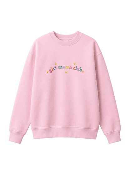 Chaotic Mom Custom Embroided Boy Mama Club Pastel Rainbow Sweatshirt