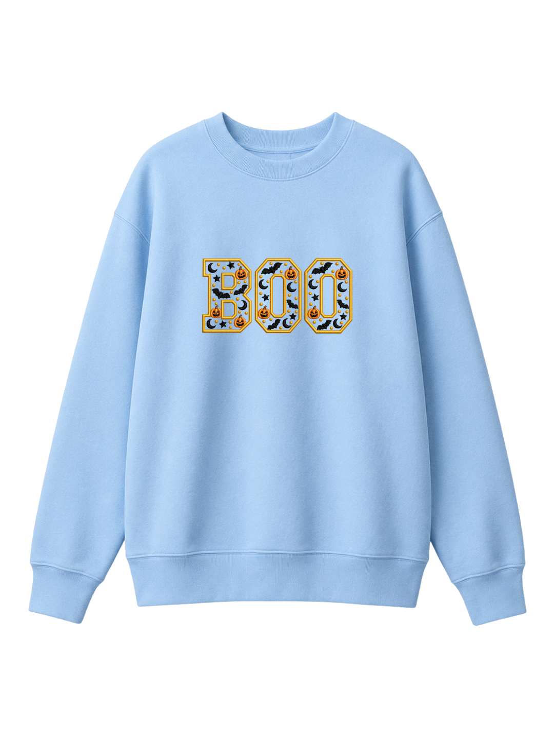 Chaotic Mom Embroided Varsity Chenille Patch Boo Spooky Season Halloween Sweatshirt