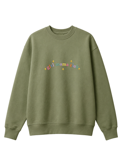 Chaotic Mom Custom Embroided Boy Mama Club Pastel Rainbow Sweatshirt
