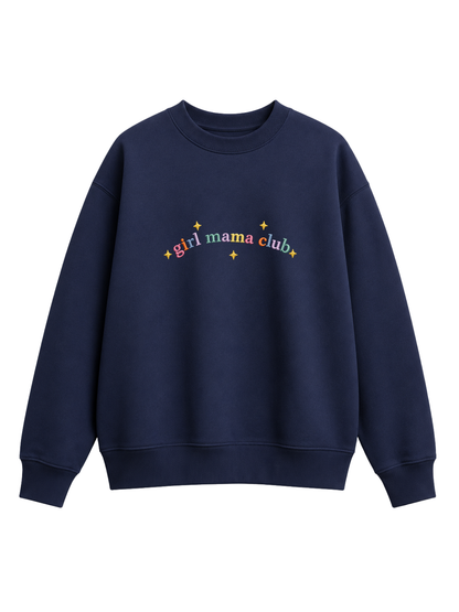 Chaotic Mom Custom Embroided Boy Mama Club Pastel Rainbow Sweatshirt