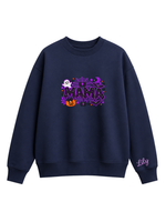 Chaotic Mom Custom Embroided Cute Spooky Mama Glitters Pumpkin Bat Sweatshirt