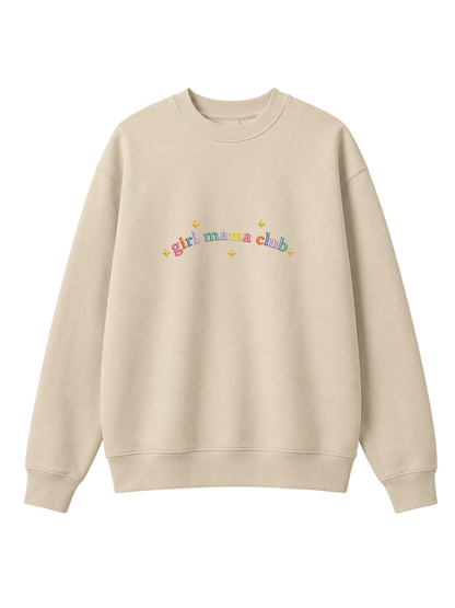 Chaotic Mom Custom Embroided Boy Mama Club Pastel Rainbow Sweatshirt