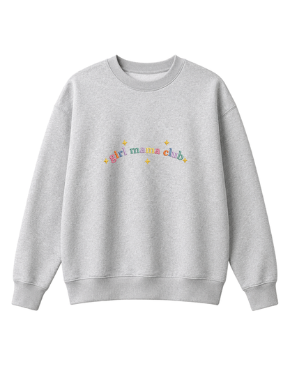 Chaotic Mom Custom Embroided Boy Mama Club Pastel Rainbow Sweatshirt