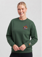 Chaotic Mom Custom Embroided Mama Est Year Witch Legs Broomstick Crewneck Sweatshirt