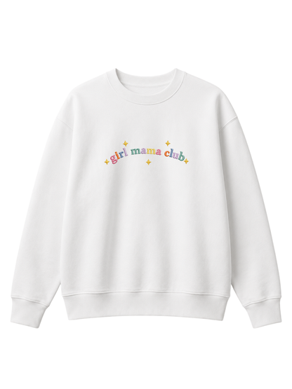 Chaotic Mom Custom Embroided Boy Mama Club Pastel Rainbow Sweatshirt