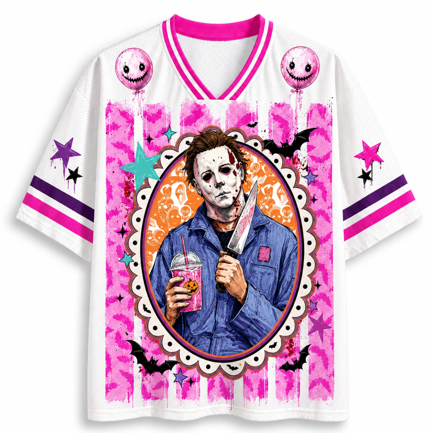Preppy Horror Bundle Retro Halloween Characters Mesh Jersey