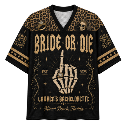 A women's short-sleeve V-neck t-shirt featuring a green frog in a yellow dress holding a diamond ring, with the text 'Engaged, m'lord' on the front. The shirt has sage green patterned sleeves and a cream-colored central panel.
