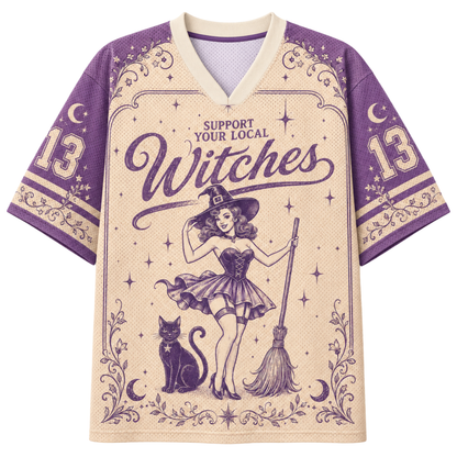 A Halloween-themed short-sleeve V-neck t-shirt with a dark green and orange color scheme. The front features a graphic of a black horse, a haunted house under a full moon, jack-o'-lanterns, and gothic text reading 'Sleepy Hollow Dead and Breakfast'.