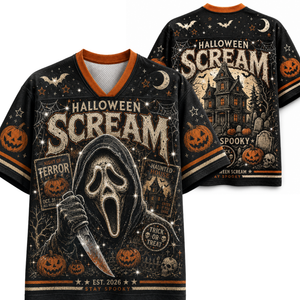 Halloween Scream Ghostface Haunted House Mesh Jersey