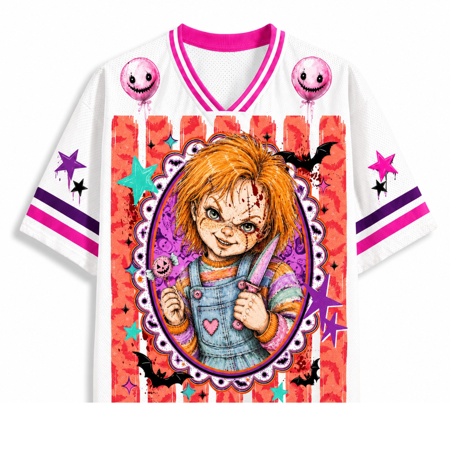 Preppy Horror Bundle Retro Halloween Characters Mesh Jersey