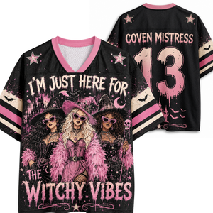 Chaotic Mom I'm Just Here for the Hocus Pocus Spooky Season Halloween Mesh Jersey